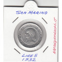 1932 5 Lire Argento San Marino